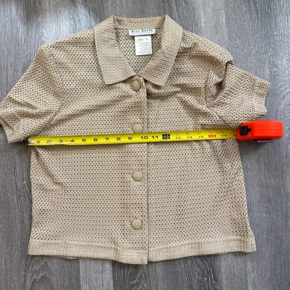 Vintage knit button up short sleeve Size 12 - Picture 3 of 5